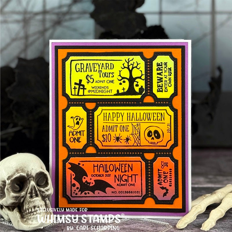 Terrific Halloween Tickets Clear Stamps - Whimsy Stamps