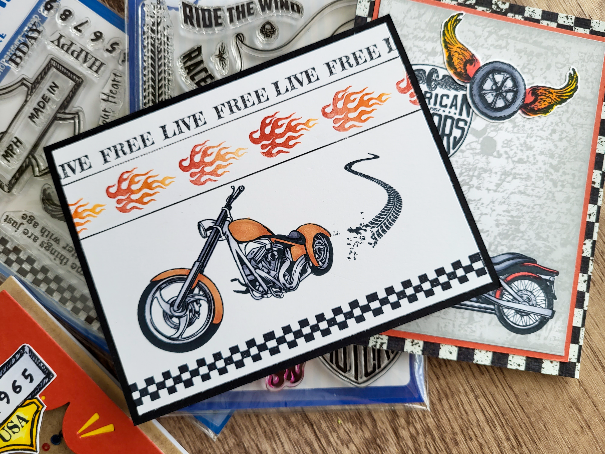 Biker Bad to the Bone Clear Stamps - Whimsy Stamps