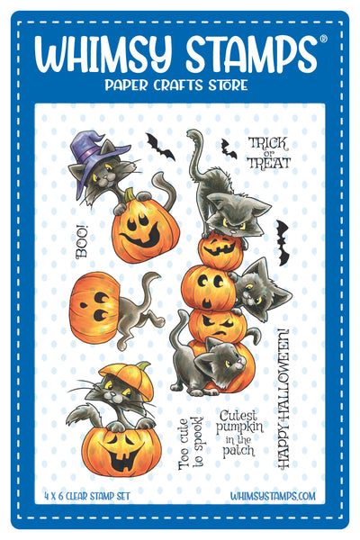 **NEW Cat-O-Lanterns Clear Stamps - Whimsy Stamps
