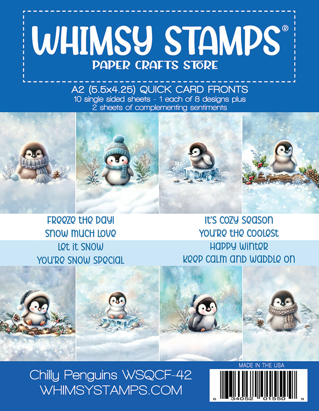 *NEW Quick Card Fronts - Chilly Penguins - Whimsy Stamps