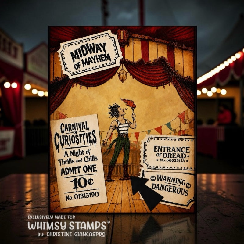 Creepy Carnival Midway Tickets Clear Stamps