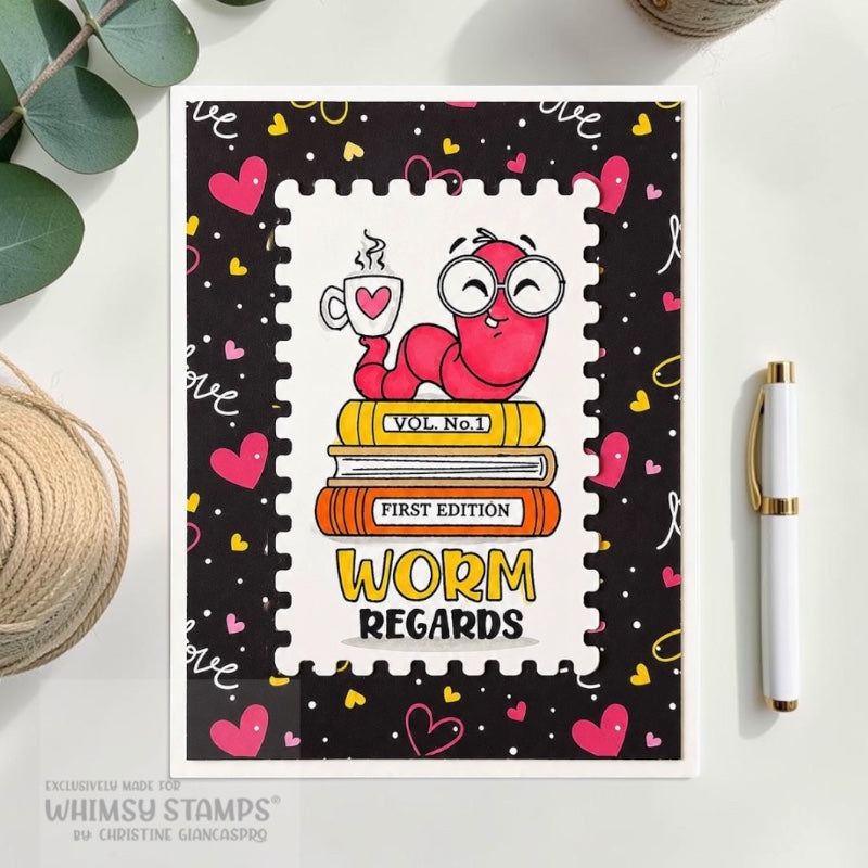 Bookworm Clear Stamps - Whimsy Stamps