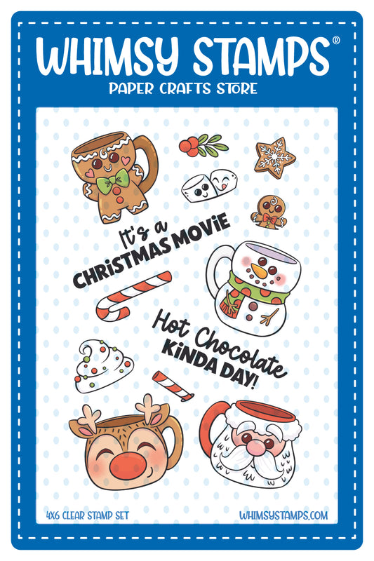 **NEW Christmas Cocoa Mugs Clear Stamps - Whimsy Stamps