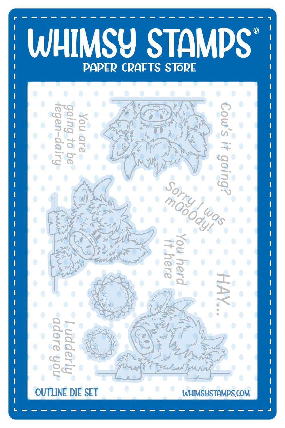 **NEW Cow Crazy Outline Die Set - Whimsy Stamps