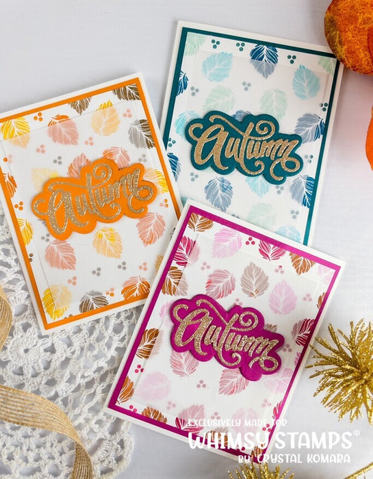 Autumn Layered Leaves Clear Stamps - Whimsy Stamps