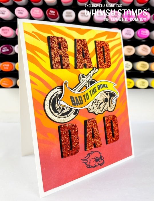 Biker Bad to the Bone Clear Stamps - Whimsy Stamps