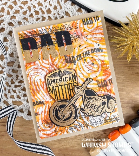 Biker Bad to the Bone Clear Stamps - Whimsy Stamps