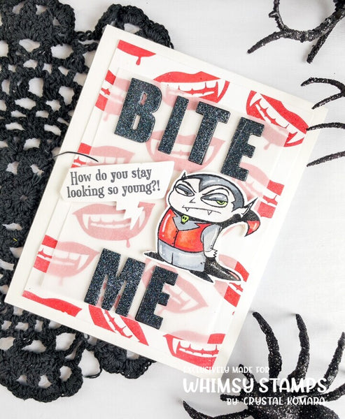 Dracula Bite Me Clear Stamps - Whimsy Stamps