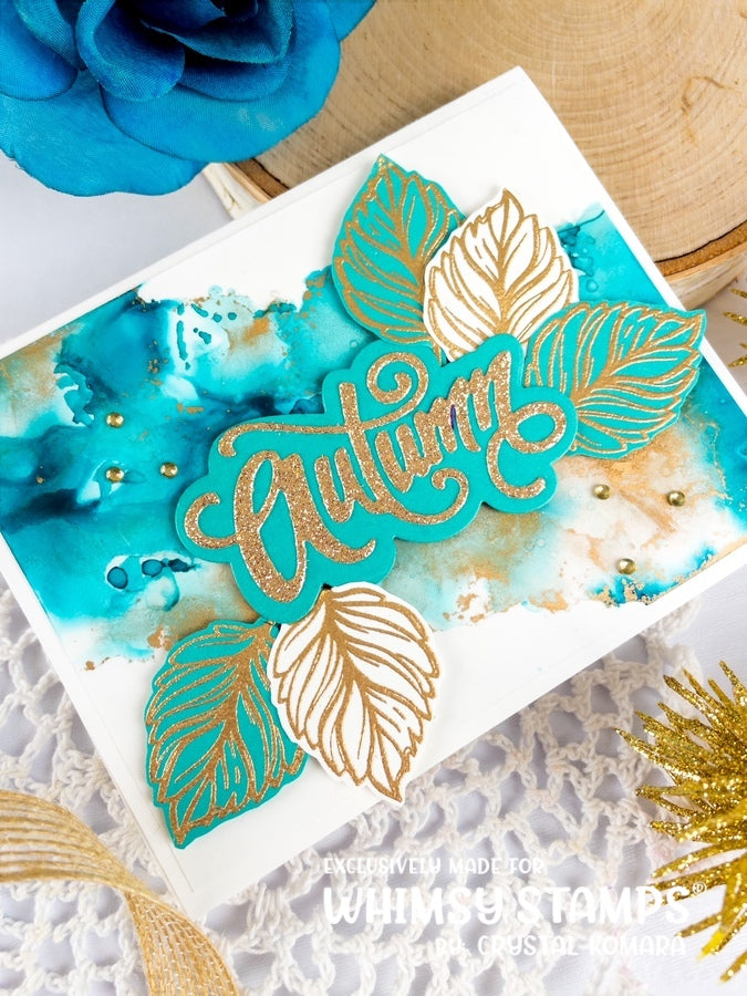 Autumn Layered Leaves Clear Stamps - Whimsy Stamps