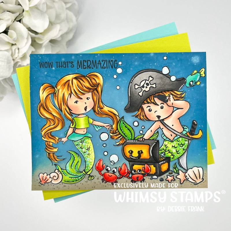 Mermaid Kids Girl Clear Stamps - Whimsy Stamps