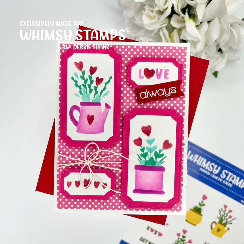 Planted Hearts Layering Stencil - Whimsy Stamps