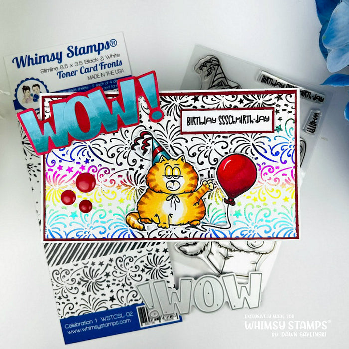 Toner Card Front Pack - Slimline Celebrations 1 - Whimsy Stamps