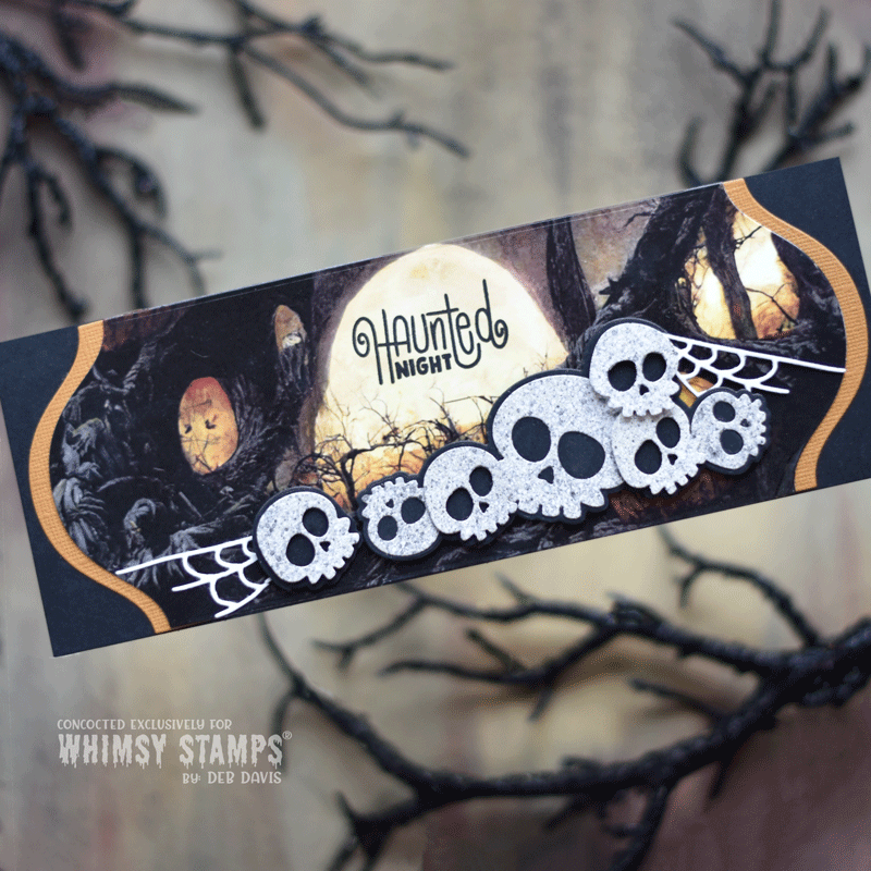 Haunted Night Sentiments Clear Stamps - Whimsy Stamps