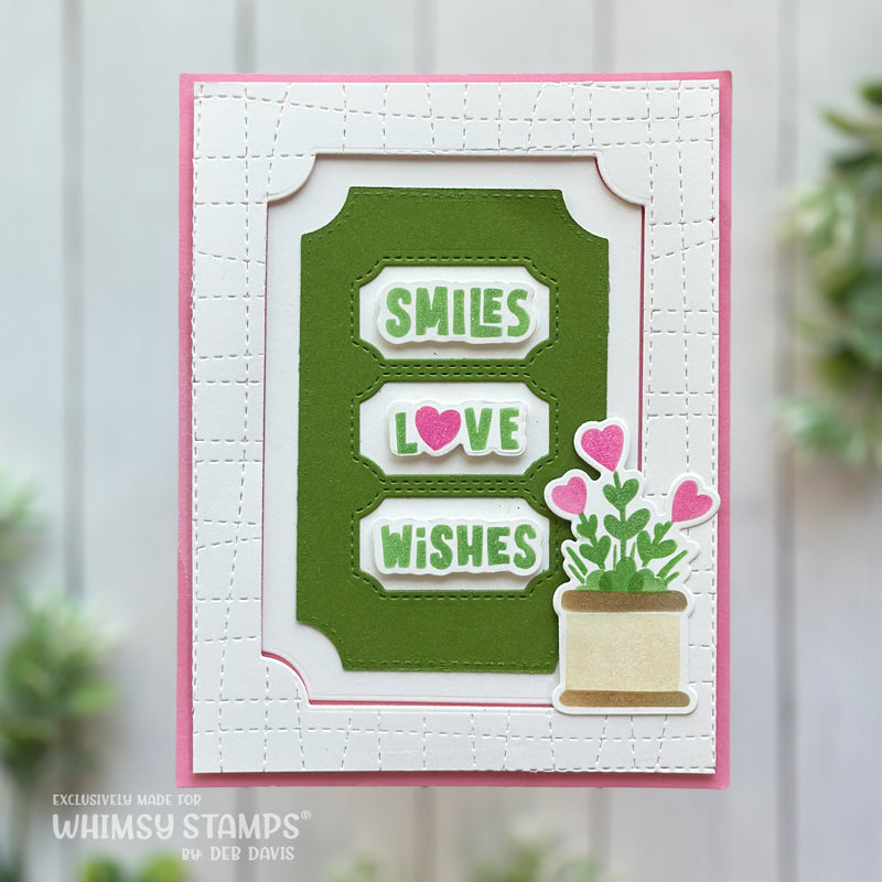 Planted Hearts Layering Stencil - Whimsy Stamps