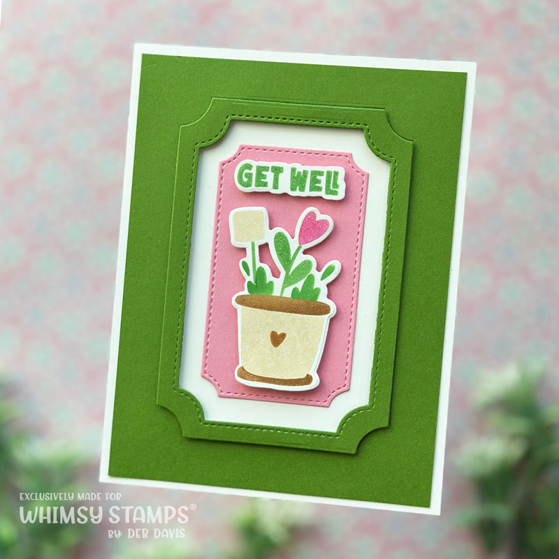 Planted Hearts Layering Stencil - Whimsy Stamps