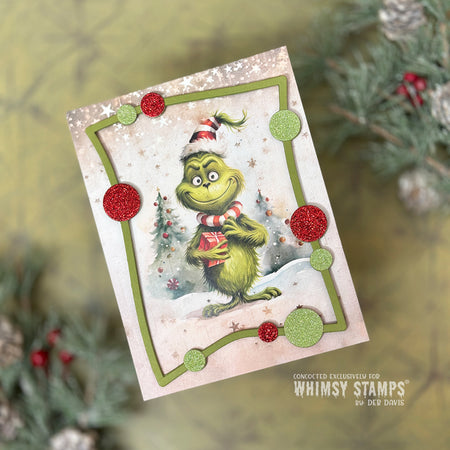 **NEW Quick Card Fronts - A2 Grinchy - Whimsy Stamps