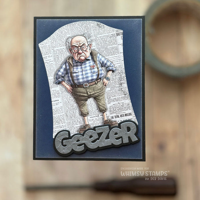 **NEW Quick Card Fronts - Old Fart Grandpa - Whimsy Stamps