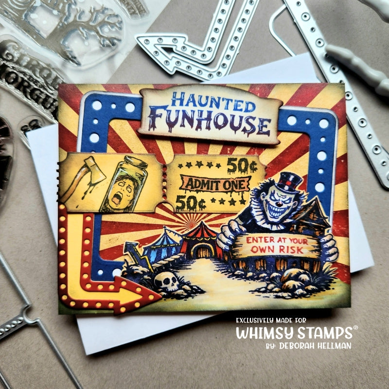 Creepy Carnival Freakshow Tickets Clear Stamps