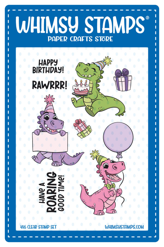 Dino Birthdays Clear Stamps - Whimsy Stamps
