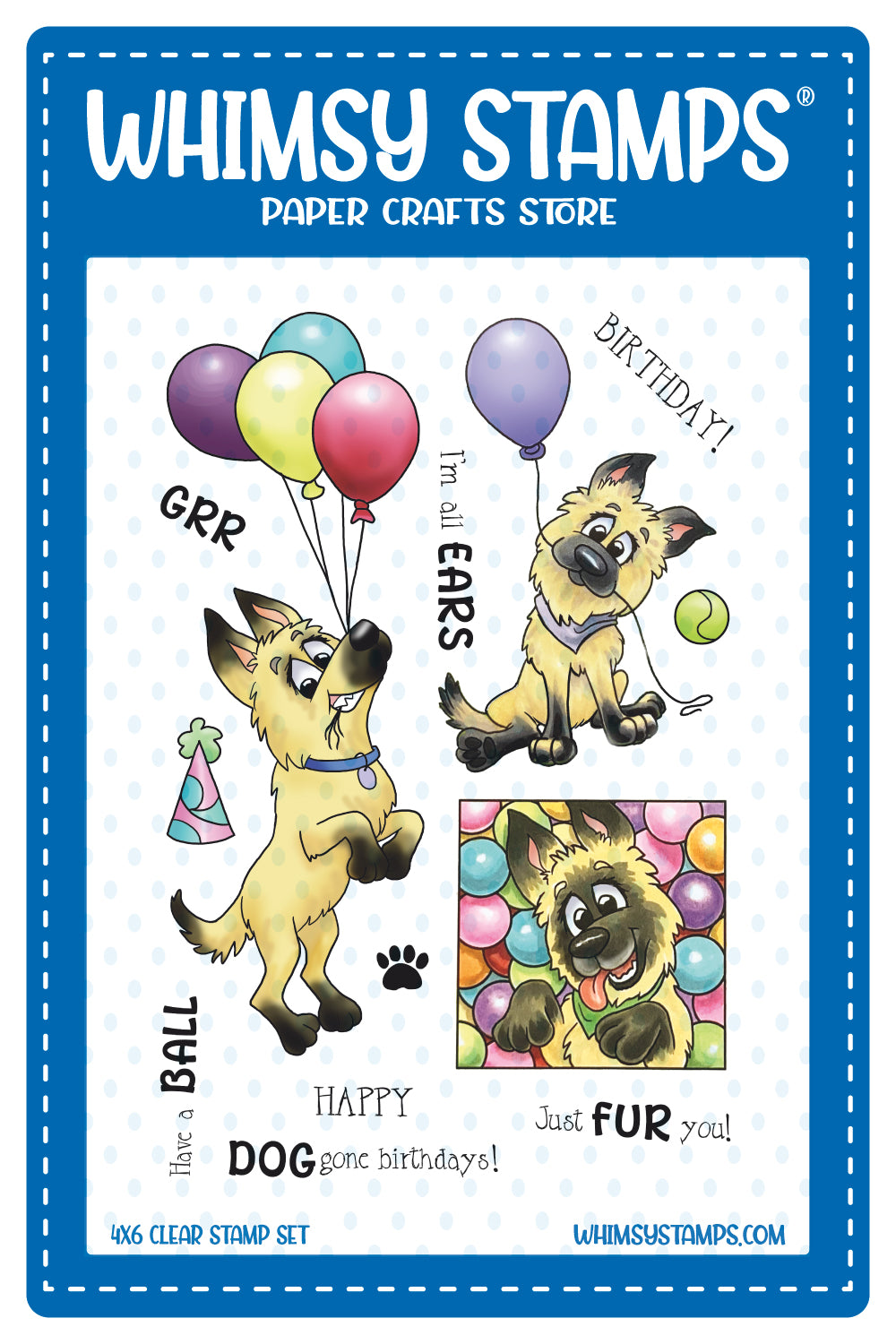 Doggone Birthdays Clear Stamps - Whimsy Stamps