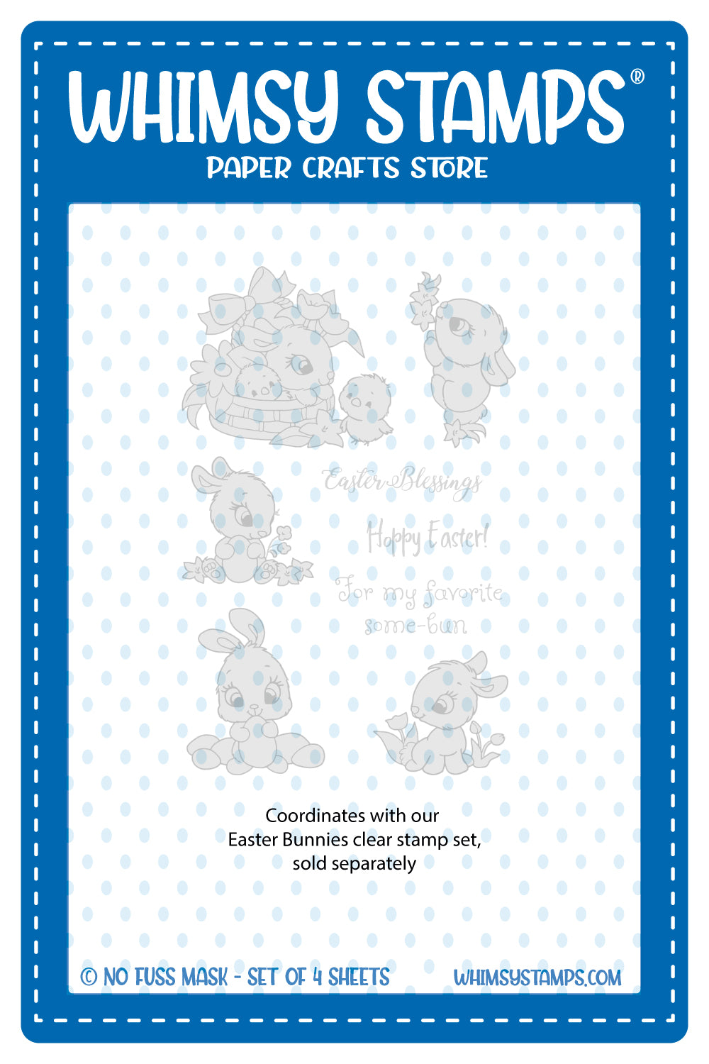 **NEW Easter Bunnies - NoFuss Masks - Whimsy Stamps