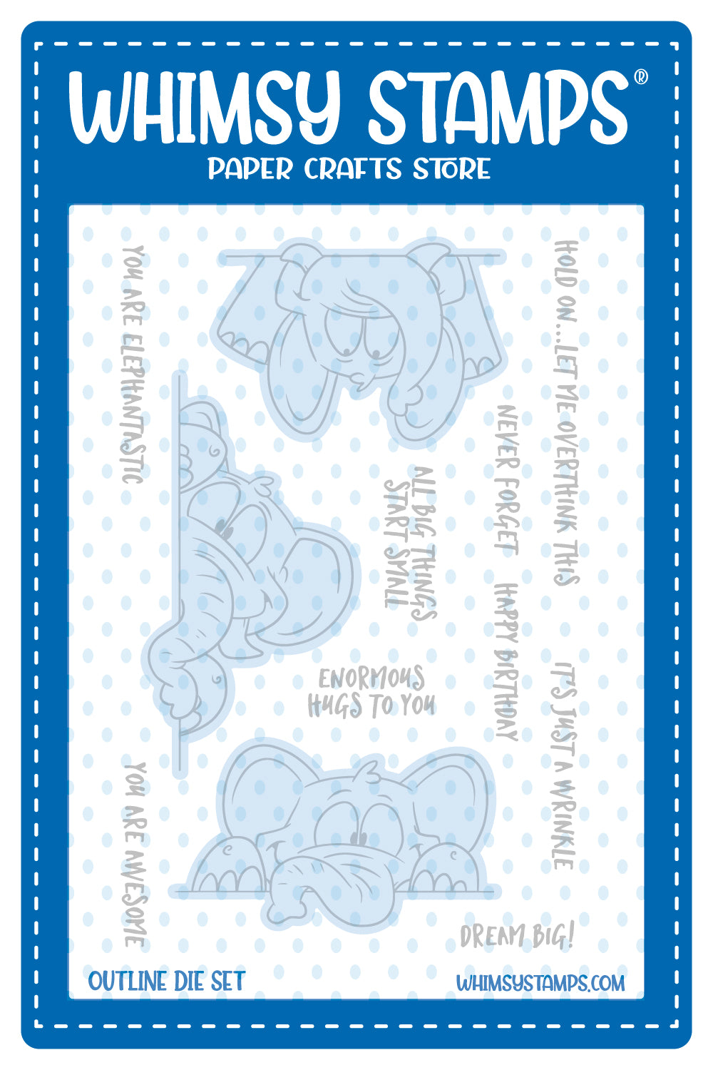 **NEW Elephantastic Outlines Die Set - Whimsy Stamps