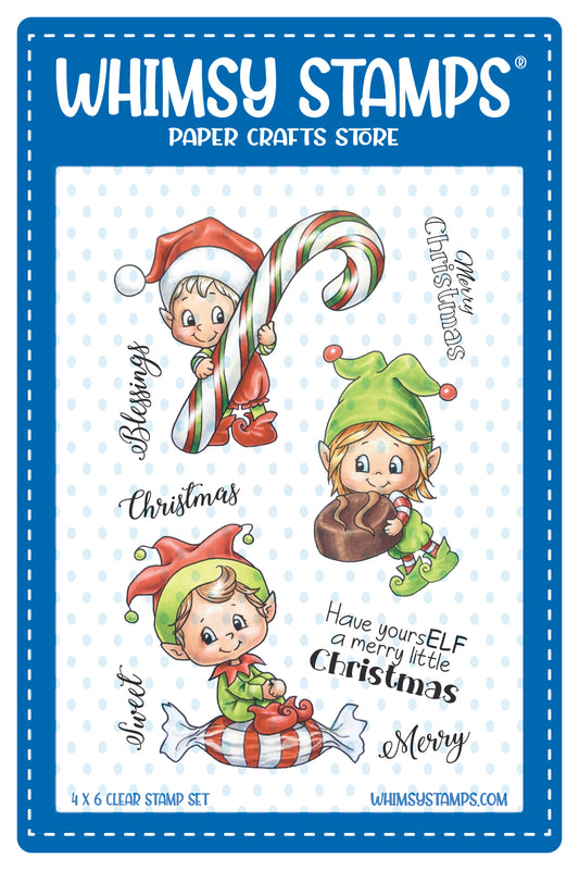 **NEW Elves on Christmas Clear Stamps - Whimsy Stamps