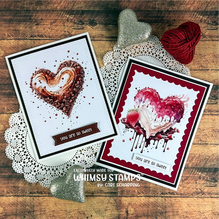 **NEW Quick Card Fronts - A2 Chocolate Sweetheart - Whimsy Stamps