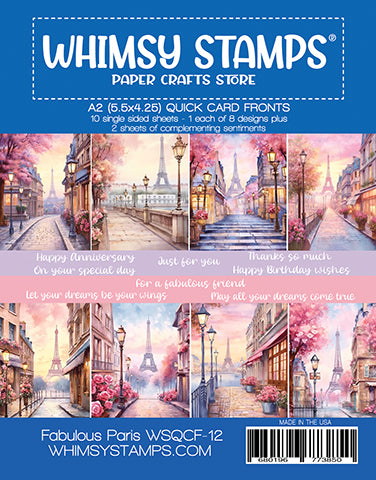 **NEW Quick Card Fronts - Fabulous Paris - Whimsy Stamps