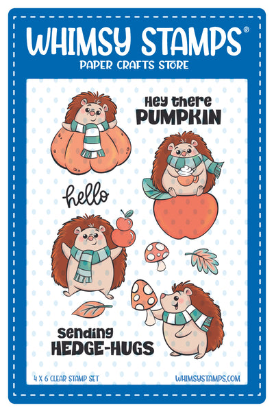 **NEW Fall Hedgehogs Clear Stamps - Whimsy Stamps