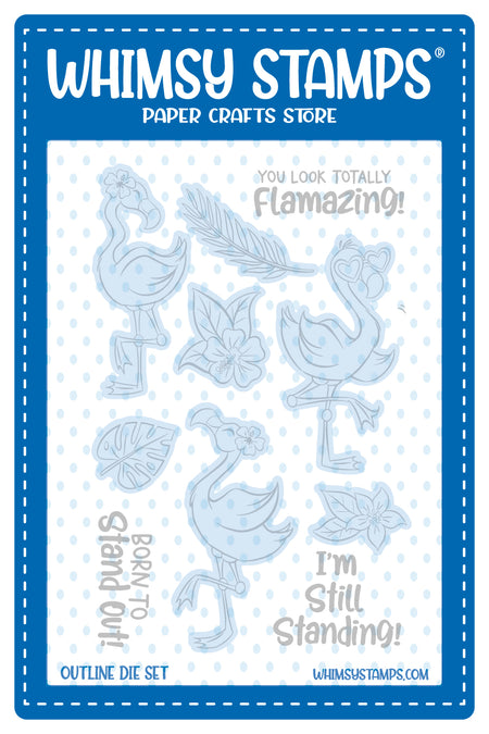 **NEW Flamingo Summer Outlines Die Set - Whimsy Stamps