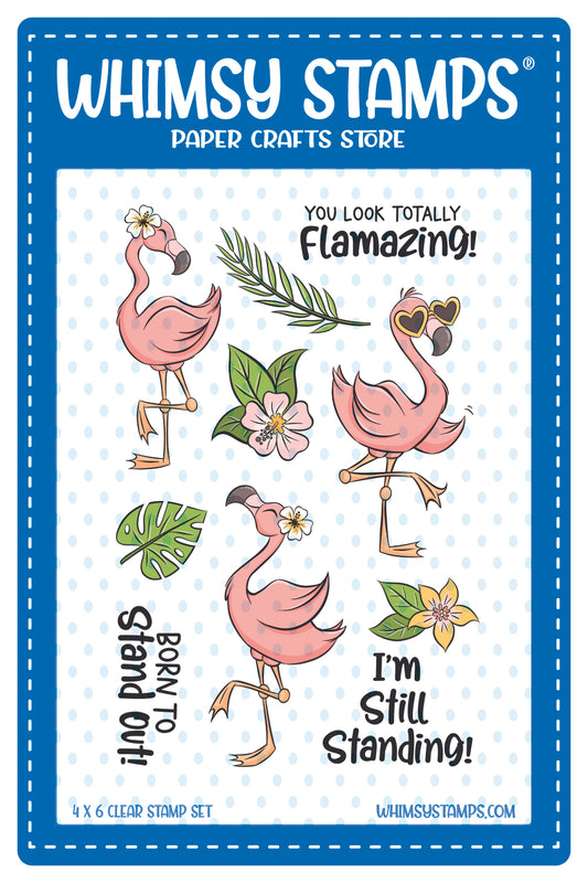 **NEW Flamingo Summer Clear Stamps - Whimsy Stamps