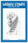 **NEW Floral Stairway Rubber Cling Stamp - Whimsy Stamps