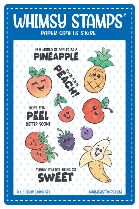 **NEW Fun Fruit Clear Stamps - Whimsy Stamps
