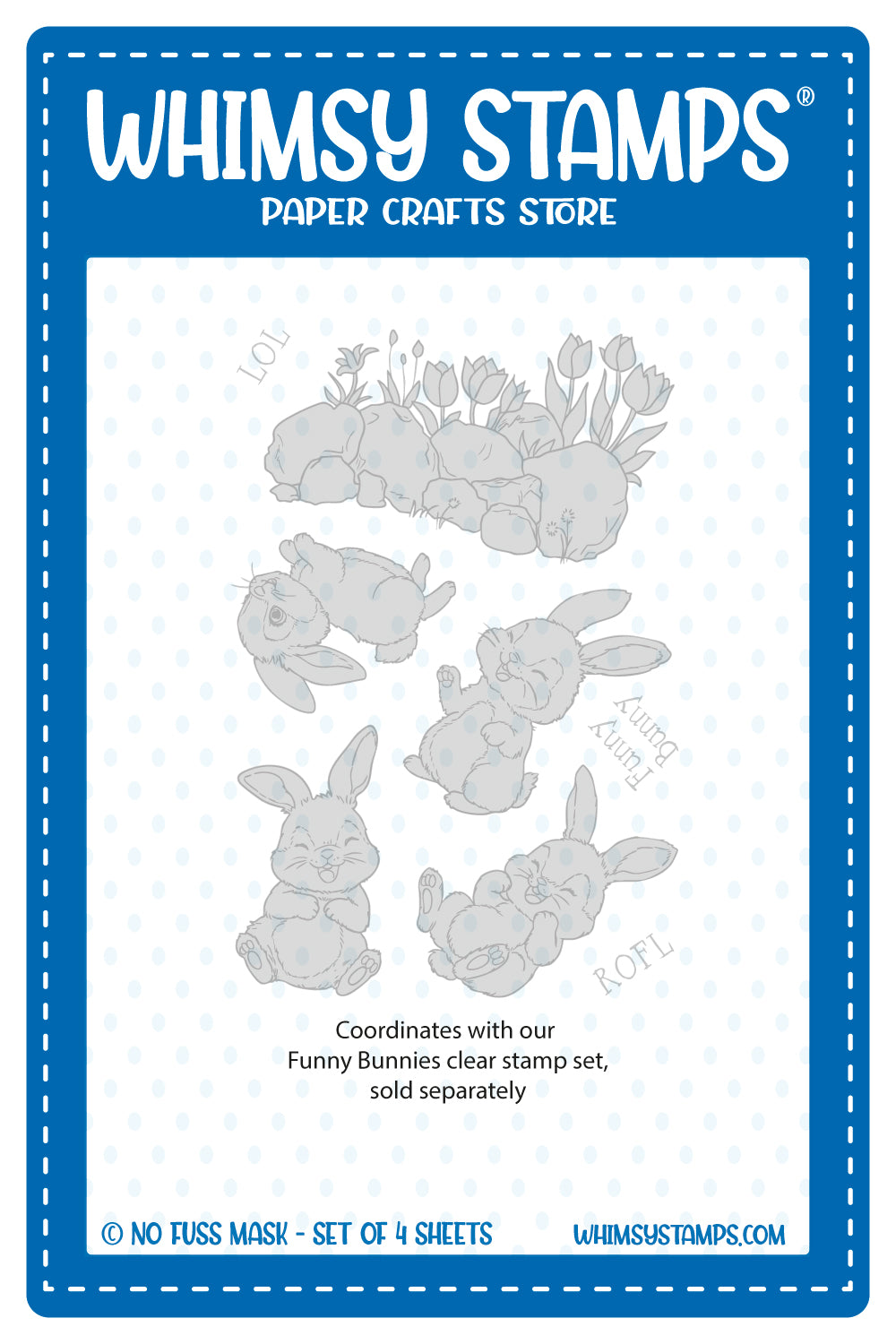 *NEW Funny Bunnies NoFuss Masks - Whimsy Stamps