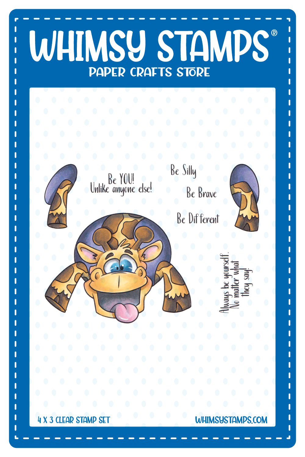 *NEW Giraffe Be You Clear Stamps - Whimsy Stamps