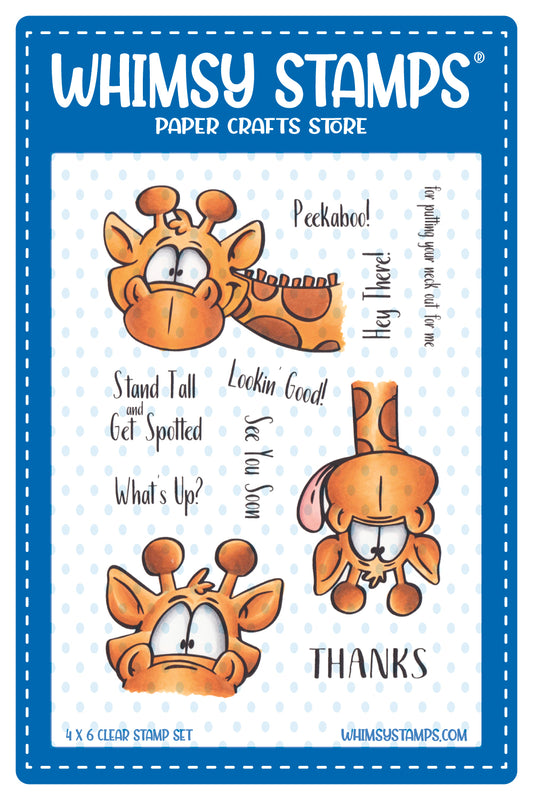 Giraffes Peeking Clear Stamps - Whimsy Stamps