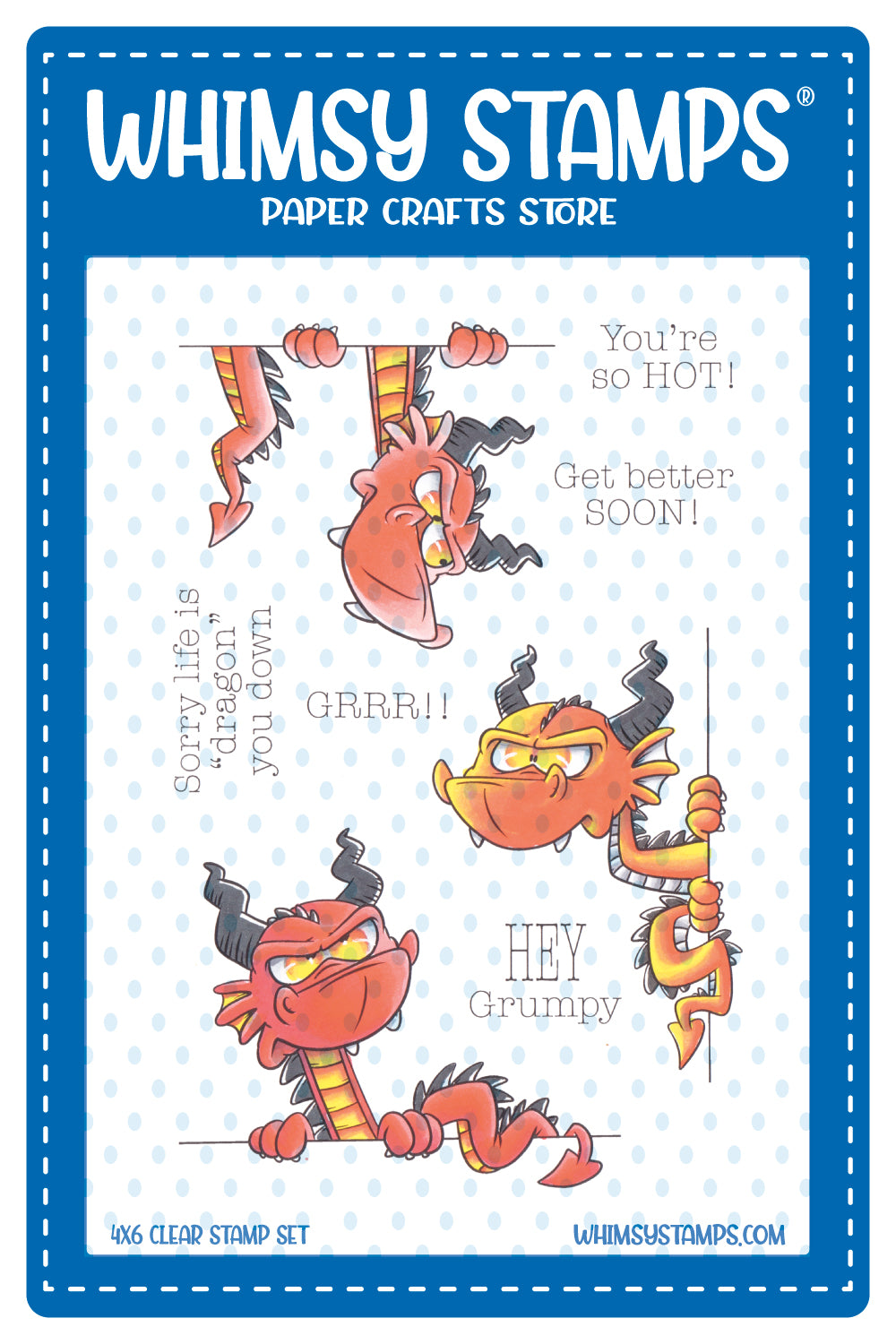 Grumpy Dragons Clear Stamps - Whimsy Stamps