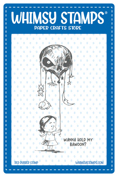 **NEW Halloween Bawoon Rubber Cling Stamp - Whimsy Stamps