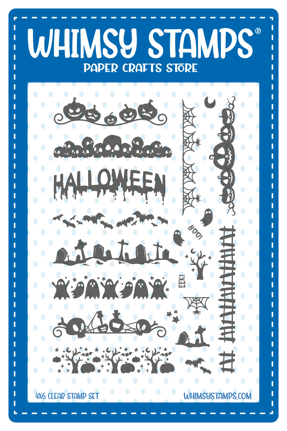 *NEW Halloween Bitty Borders Clear Stamps - Whimsy Stamps