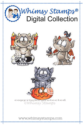 Gargoyle and Friends - Digital Stamp - Whimsy Stamps