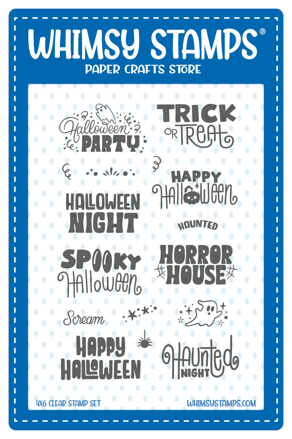 *NEW Haunted Night Sentiments Clear Stamps - Whimsy Stamps