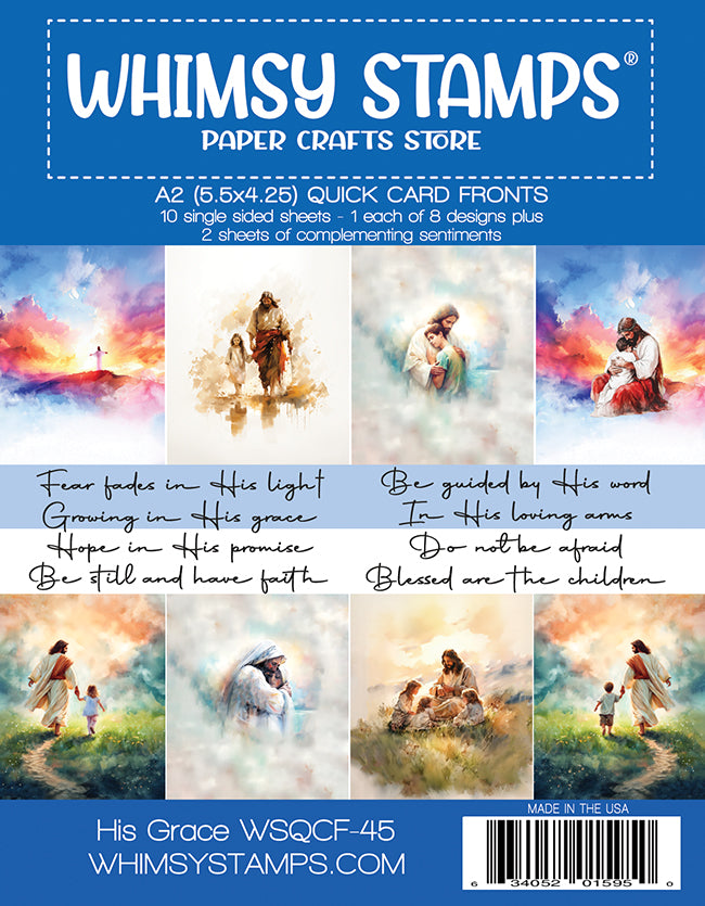 *NEW Quick Card Fronts - His Grace - Whimsy Stamps