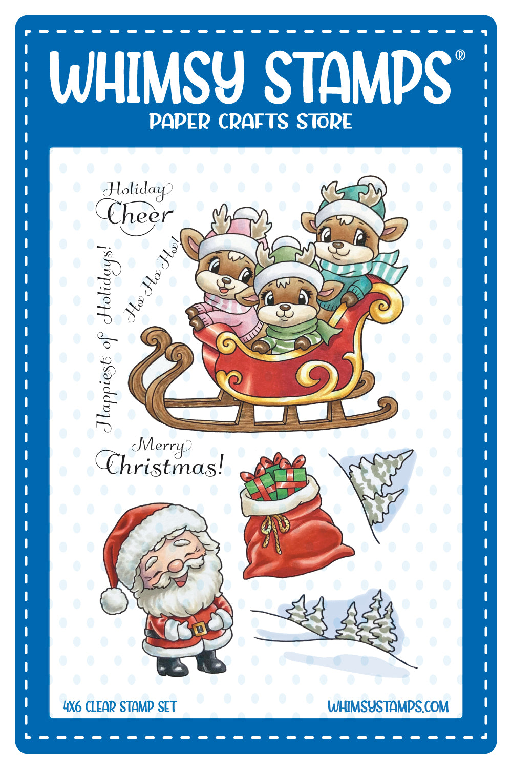 *NEW Ho Ho Ho Deer Clear Stamps - Whimsy Stamps