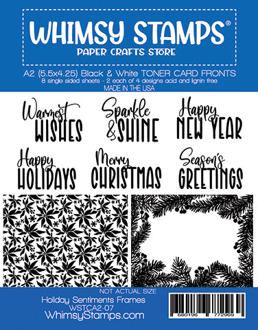 **NEW Toner Card Front Pack - A2 Holiday Sentiment Frames - Whimsy Stamps