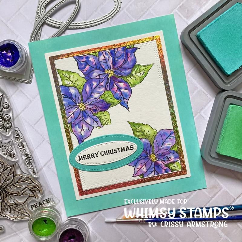 Vintage Poinsettia Clear Stamps - Whimsy Stamps