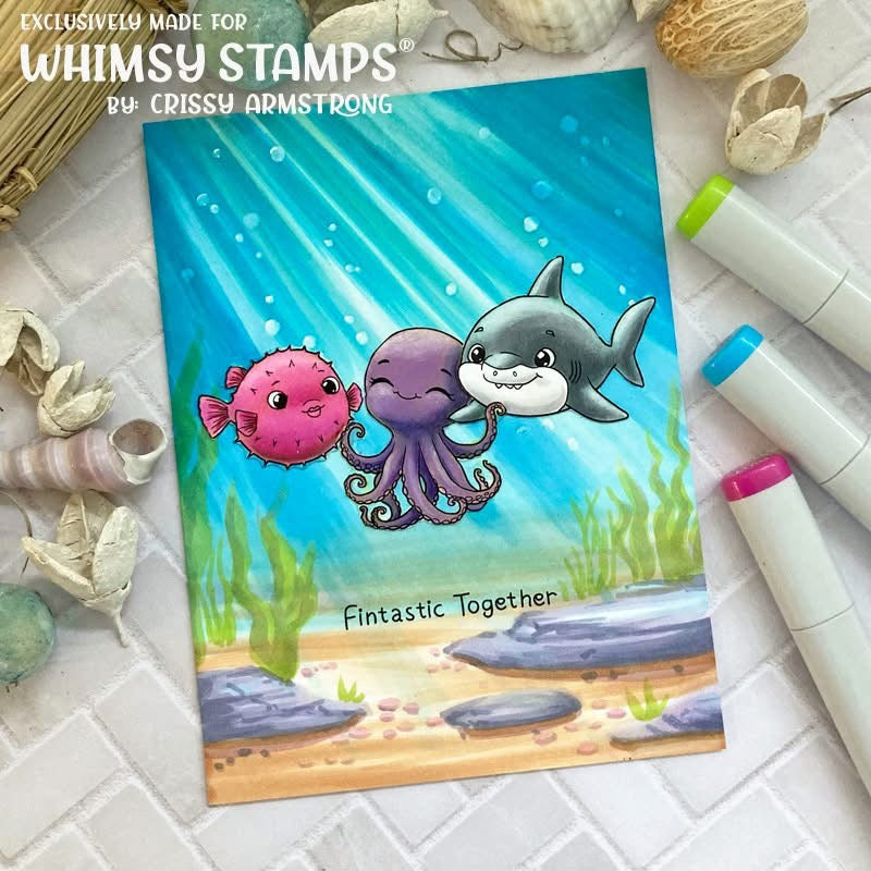Ocean Friends Clear Stamps - Whimsy Stamps