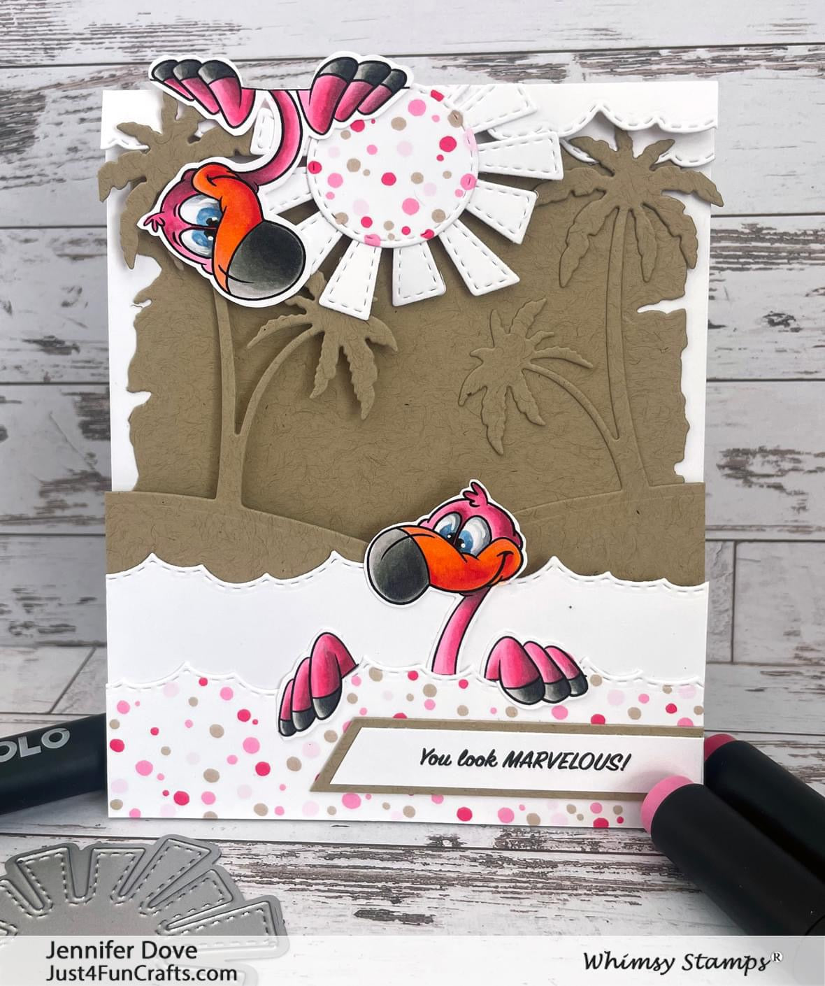 Funny Flamingos - Digital Stamp - Whimsy Stamps