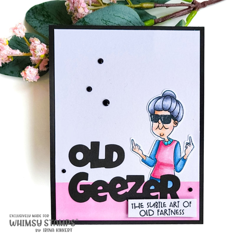 **NEW Old Fart Geezer Word and Shadow Die Set - Whimsy Stamps