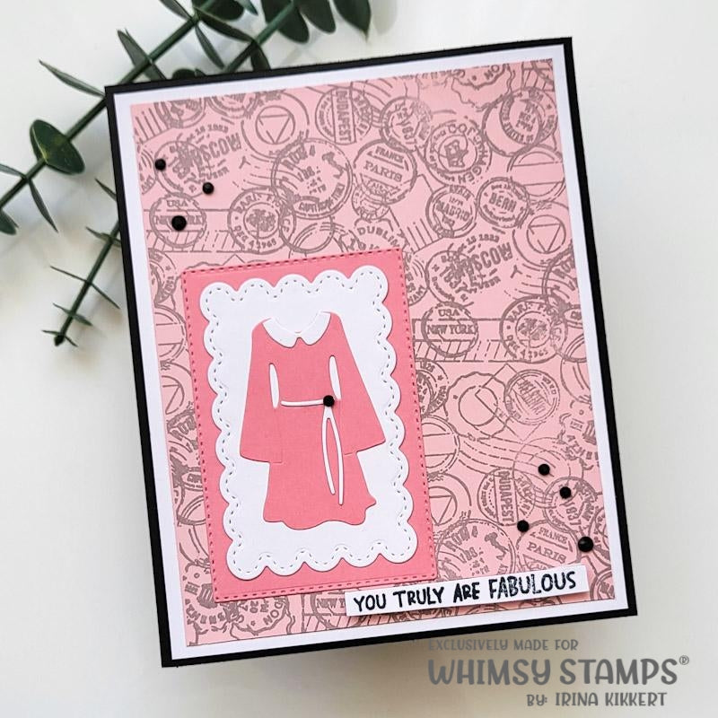 **NEW Postmarks Background Rubber Cling Stamp - Whimsy Stamps